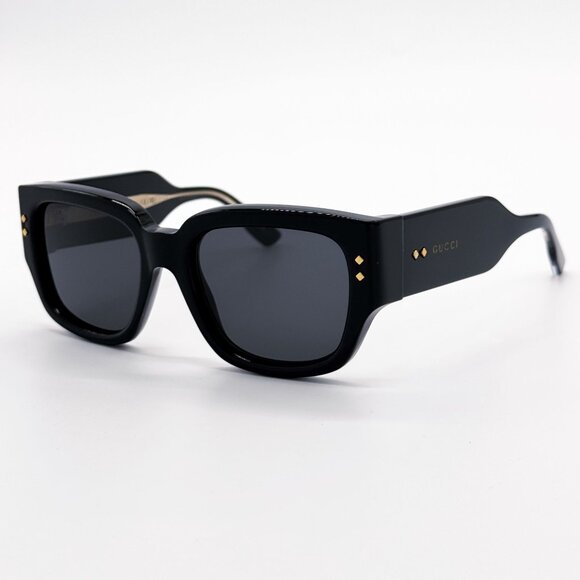 NEW GUCCI GG1261S 001 SUNGLASSES UNISEX BLACK/GRAY EYEWEAR - Picture 1 of 11